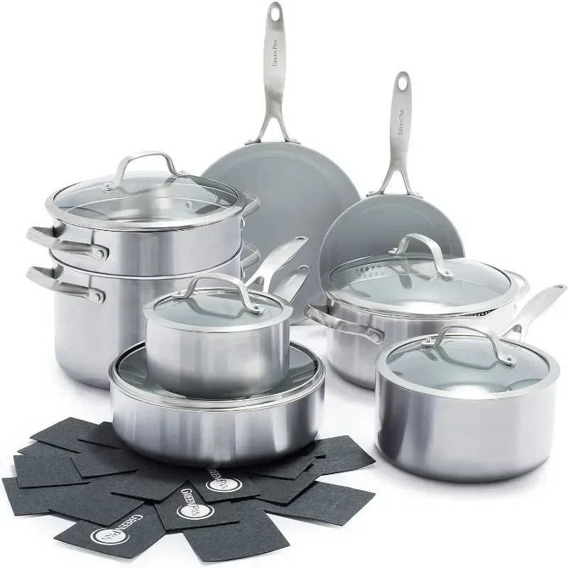 

Stainless steel healthy ceramic non-stick pan, suitable for induction cooker cookware set