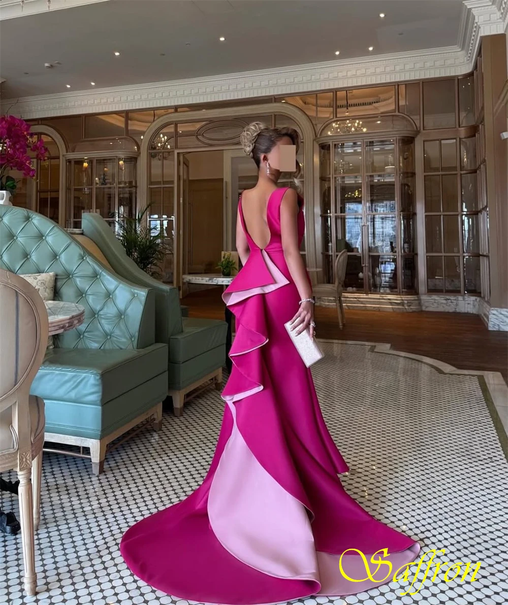 تخصيص السباغيتي الأشرطة الساتان حورية البحر التباين اللون مساء اللباس مثير فساتين المناسبات الخاصة مزاجه حزب فساتين