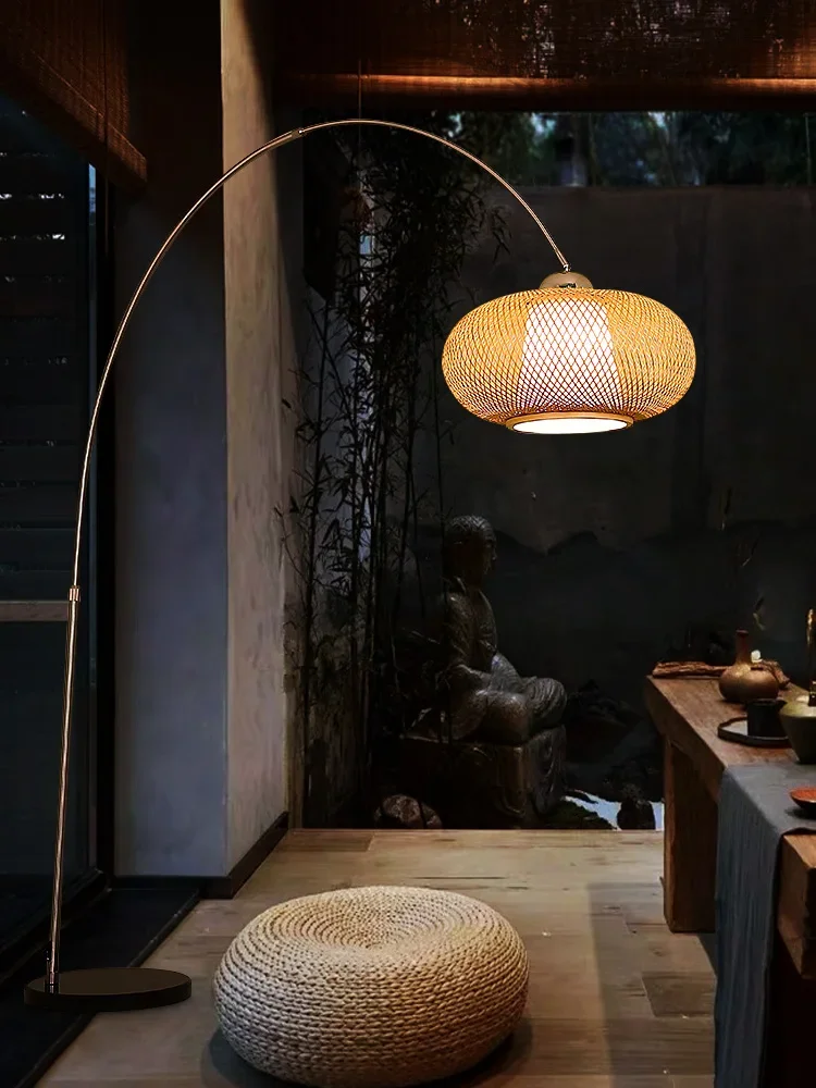 Chinese living room atmosphere, personality creativity, Zen, Japanese wabi-sabi wind floor lamp