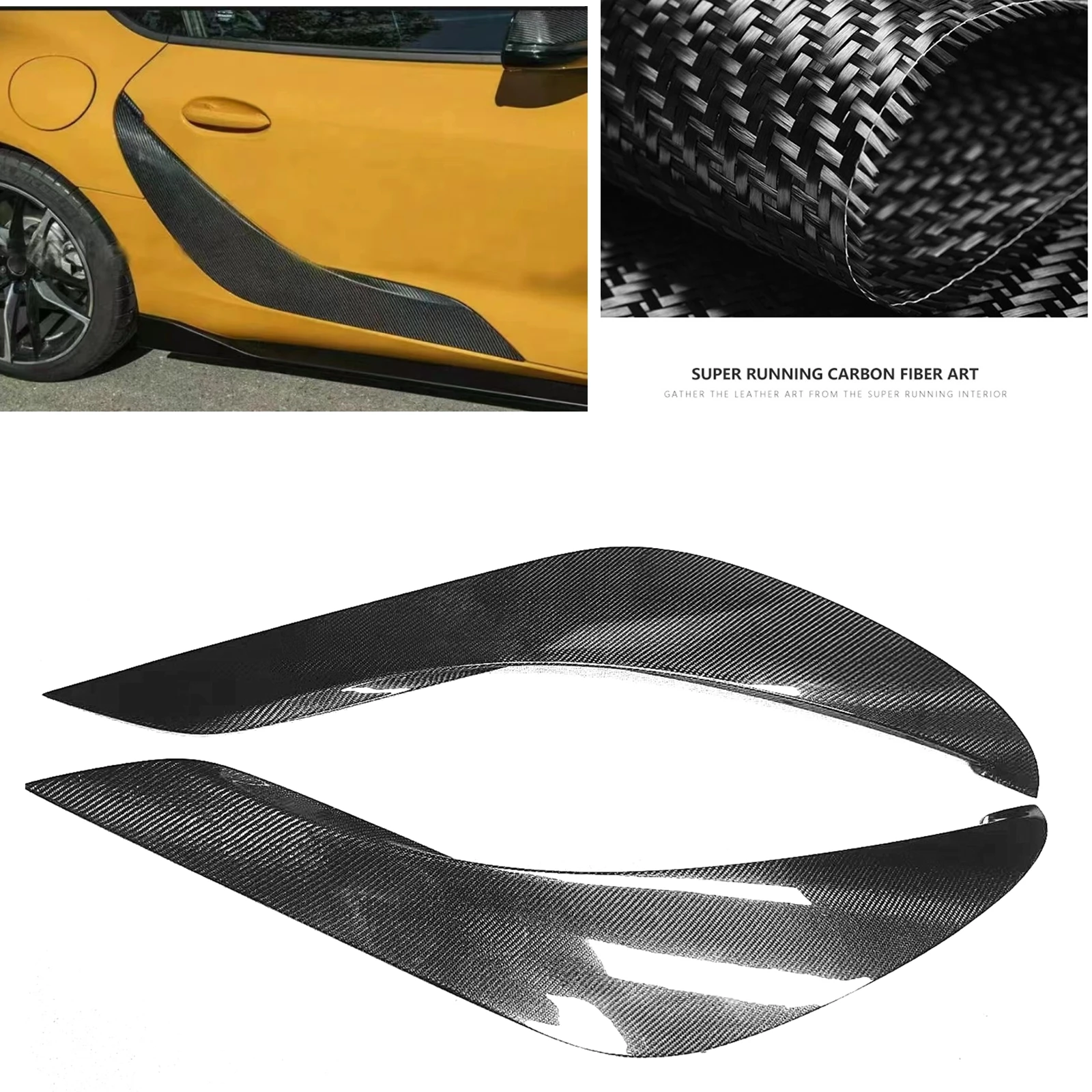 

For Toyota Supra A90 A91 2019-2023 MK5 Coupe 2 Door Exterior Door Panel Side Fender Air Vent Trim Protection Cover