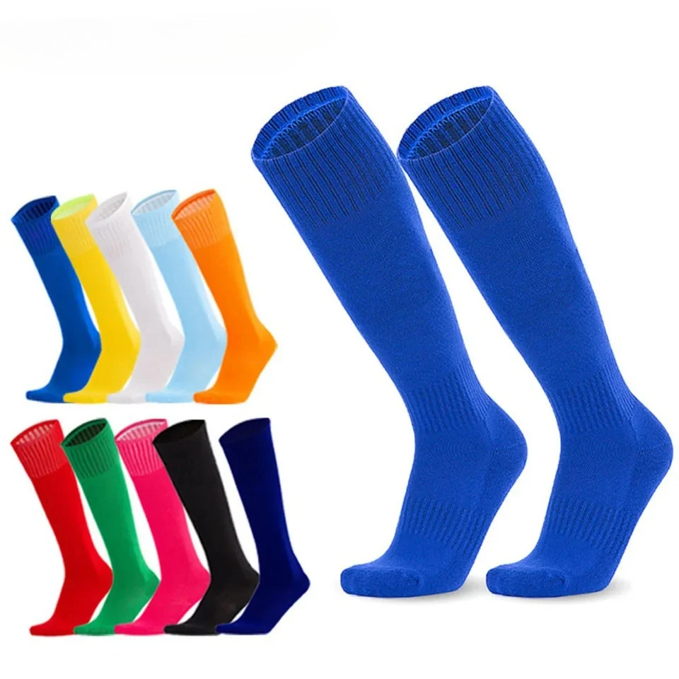 

Спортивные носки для футбола Loogdeel, длинные хлопковые однотонные детские леггинсы, чулки для футбола, бейсбола до щиколотки, носки для взрослых и детей