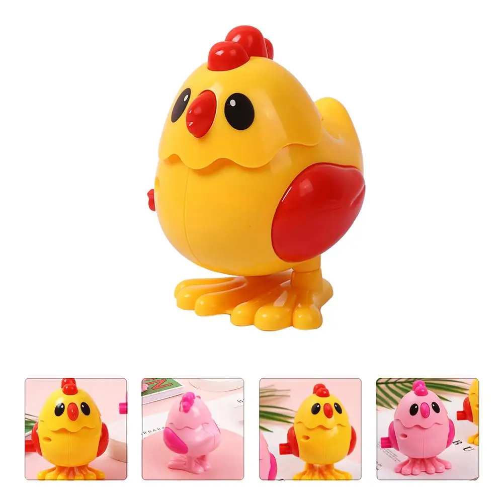 6 Pcs Wind Up Chicken Toys Plastic Toddler Clockwork Spring Toys Easy Grasp Improve Coordination Imagination Party Gifts Real