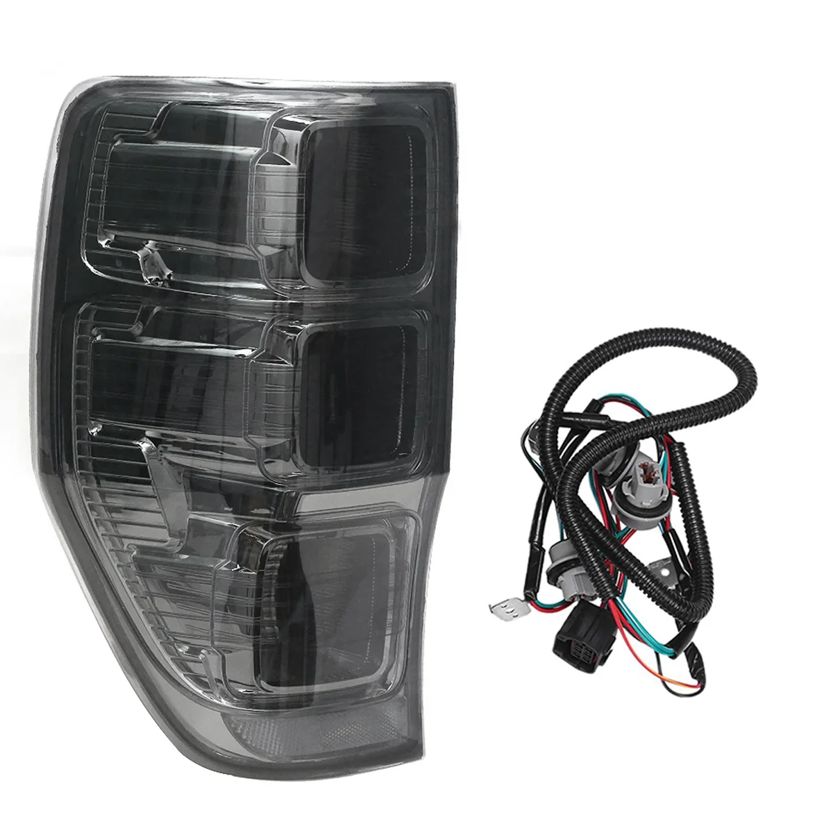 Luz trasera de freno ahumado para Ford Ranger, lámpara de señal con cable sin bombilla, para modelo Ute PX XL XLS XLT, años 2011 a 2020, 1 par