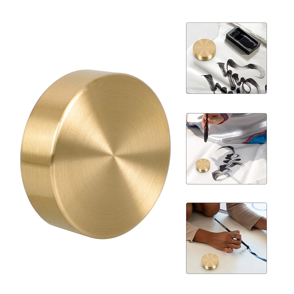 2 قطعة ثقالة الورق النحاسية الخط الصيني ممارسة الوزن سطح أملس ديكور سطح المكتب لدراسة المكتب المنزلي