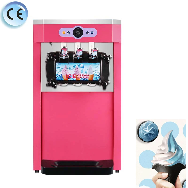 Commercial Soft Ice Cream Machine Factory Outlet Ice Cream Makers Desktop 3 Taste Ice Cream Production Machine