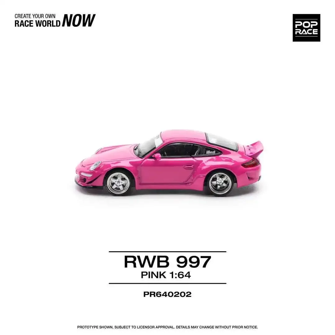 **PreSale** POP RACE 1:64 RWB 997 Pink Diecast Diorama Car Model Toy