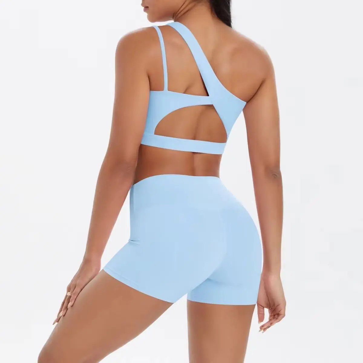 

2026 Yoga Clothes Set 2 Piece Gym Sports Shorts Set Women Tracksuit High Waist Shorts Fitness Suit Running Bra Workout Outfits