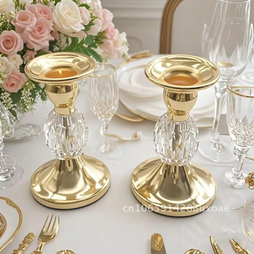 

Single Candlestick Simple Wrought Iron Candlestick Ornaments Romantic Atmosphere Candle Cup