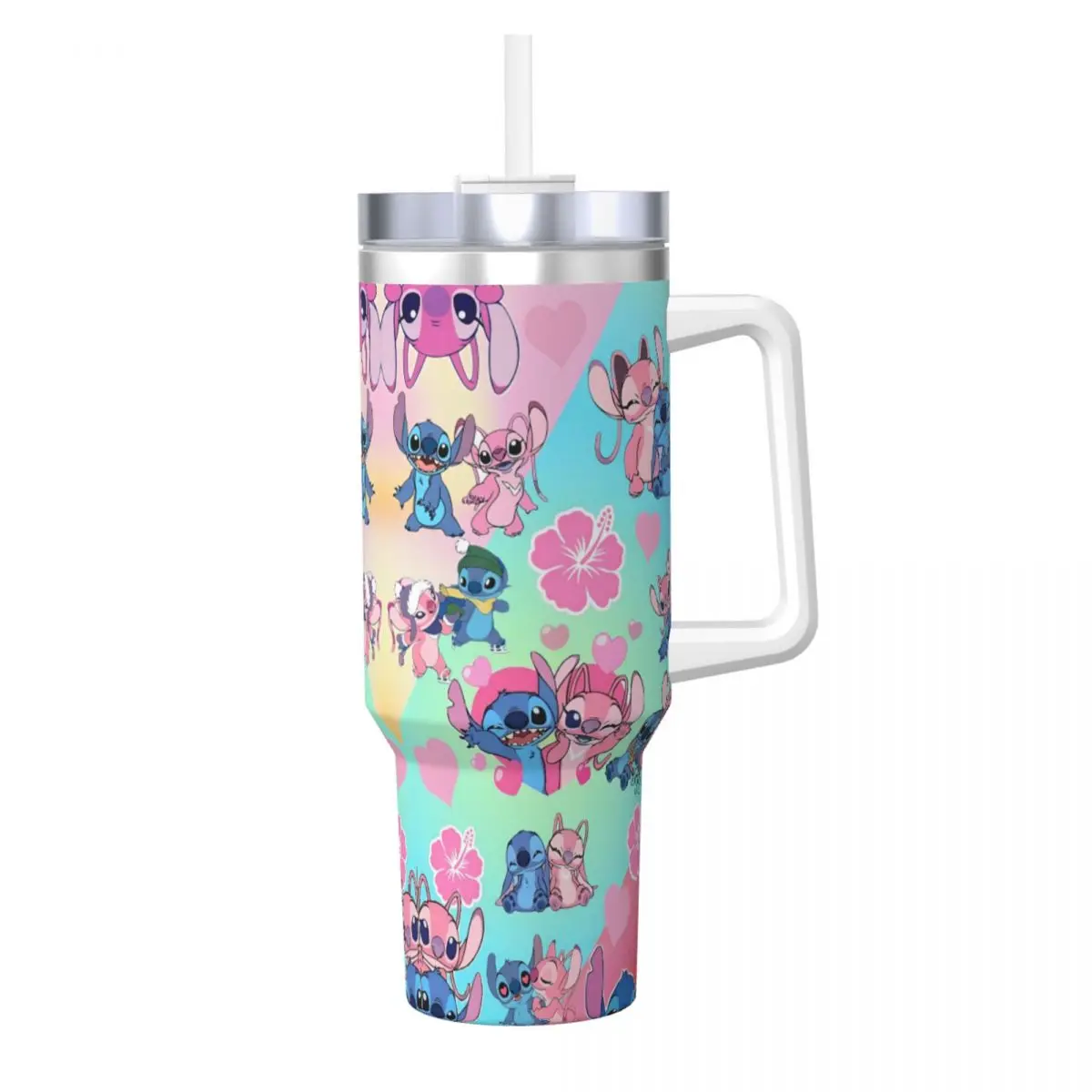   Stitch Stainless Steel Tumbler Cartoon Cute Mugs Cup 40oz Thermal Cups Heat Preservation Cold Drink Milk Tea Water Bottle