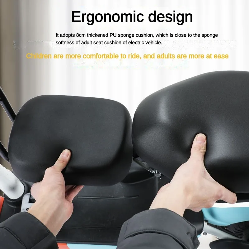 Electric Vehicle Front Child Seat Thickened Comfortable Cushion Foldable Baby Seat Suitable for Children Aged 1 To 6 Years Old