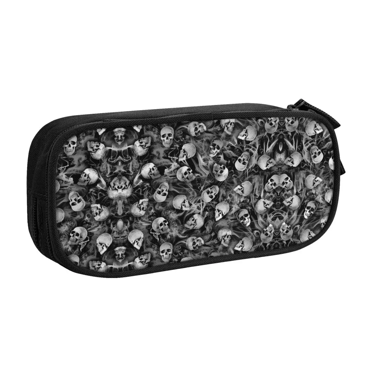 Custom Kawaii Horror Gothic Skeleton Death Skull Pencil Cases for Boys Gilrs Big Capacity Pencil Pouch School Accessories