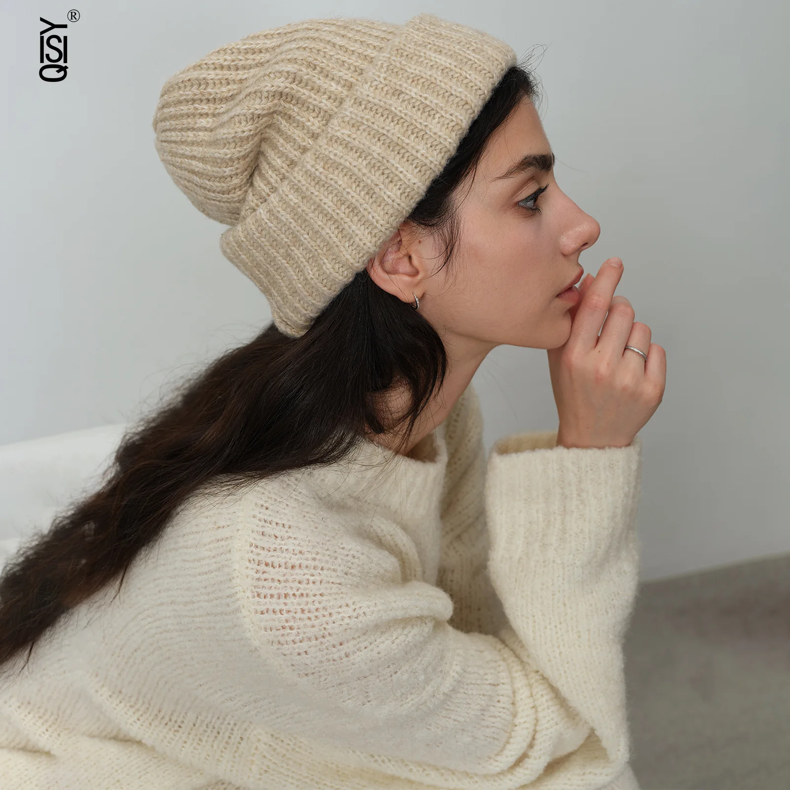 

Fashionable Ladies' Winter Warm Hat, Solid Wool Color Versatile Knitted Woolen Hat, Versatile Ear Protections