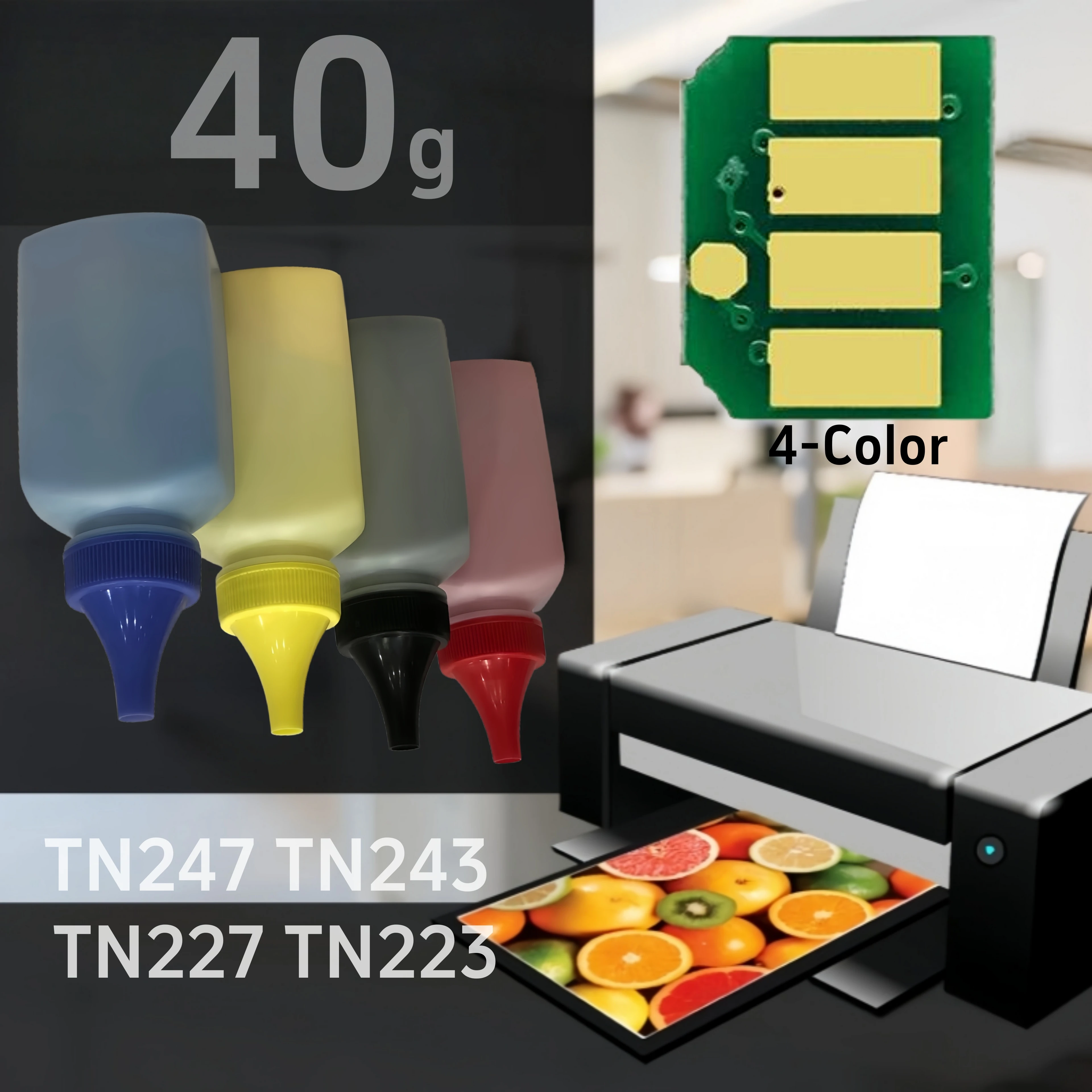 TN247 TN243 TN227 TN223 رقاقة مسحوق لأخيه HL L3210 CW L3230 CDW L3270 MFC L3710 L3750 L3770 L3730 DCP L3510 L3550 الحبر