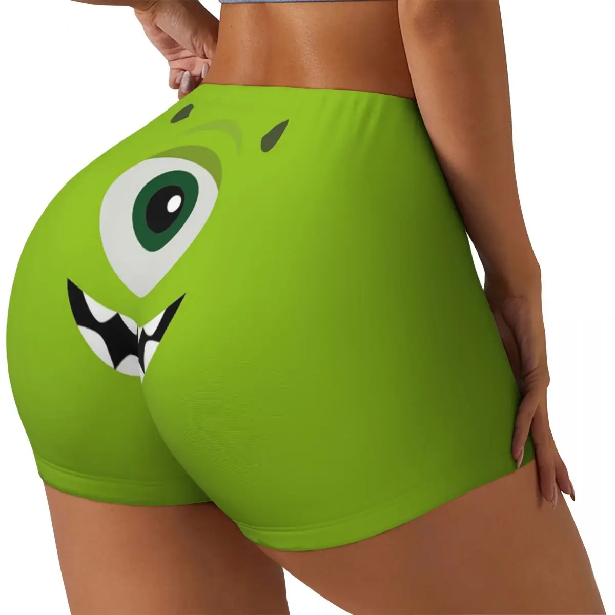 Custom Monsters University Mike Gym Biker Running Shorts Women's Workout Yoga Shorts