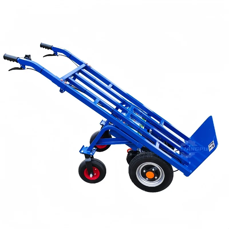 

Настраиваемый портативный электрический складной ручной грузовик, стальная платформа, четырехколесный транспорт