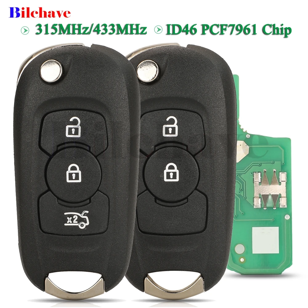 

jingyuqin ID46 PCF7961 Chip 315MHz/433MHz Flip Remote key For Opel Astra K Vauxhall Astra K Buick Excelle GT VERANO EXCELLEGT