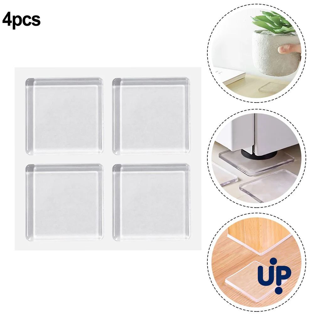 Transparent Anti Vibration Pads, Self Adhesive Shock Absorbing Mats, Silent Non-slip Base Cushion For Washing Machine And Home Use