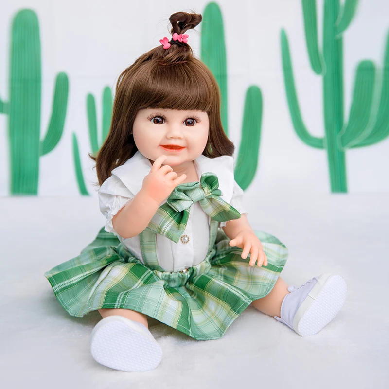 22 inch 55cm Reborn Baby Doll Full Body Silicone Waterproof Toddler Girl Doll Princess Lifelike Sof Touch Toy Christmas Gift