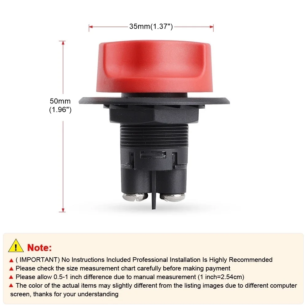 50A 100A 200A 300A DC 12V Batterietrennschalter 12V Batterie-Stromkreisschalter Trennschalter-Set für LKW, Auto, Motorrad, Boot – Detail 3