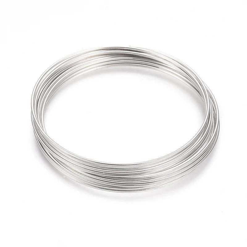 about 10circle/Set Steel Memory Wire Bracelets Making Nickel Free Platinum 5.5cm Wire : 18 Gauge 1.0mm