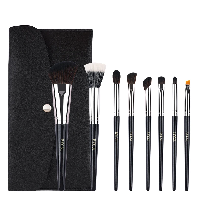 Juego de brochas de maquillaje, 8 Uds., brocha para polvos negros esponjosos y suaves, brocha para colorete, herramientas de belleza, productos para mujer, brochas faciales para máscara