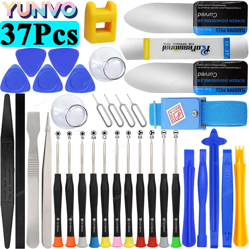 Conjunto de Chaves de Fenda para Reparo de Celulares, Ferramentas de Desmontagem para Tablets e Celulares para Abertura de Tela, Remoção de Bateria e Limpeza de Poeira