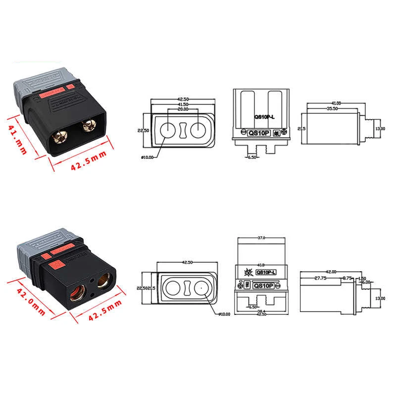 C14/XT90 to QS10P Drone Connector Wire QS10P to XT90 Aircraft Model Charging Cable Plant Protection Machine Power Adapter Wire