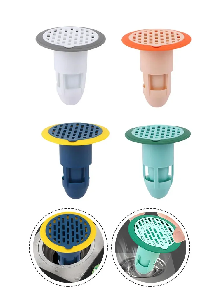 

Bath Shower Floor Strainer Cover Plug Trap Silicone Anti-Odor Sink Bathroom Water Drain Filter Insect- Prevention Deodorant