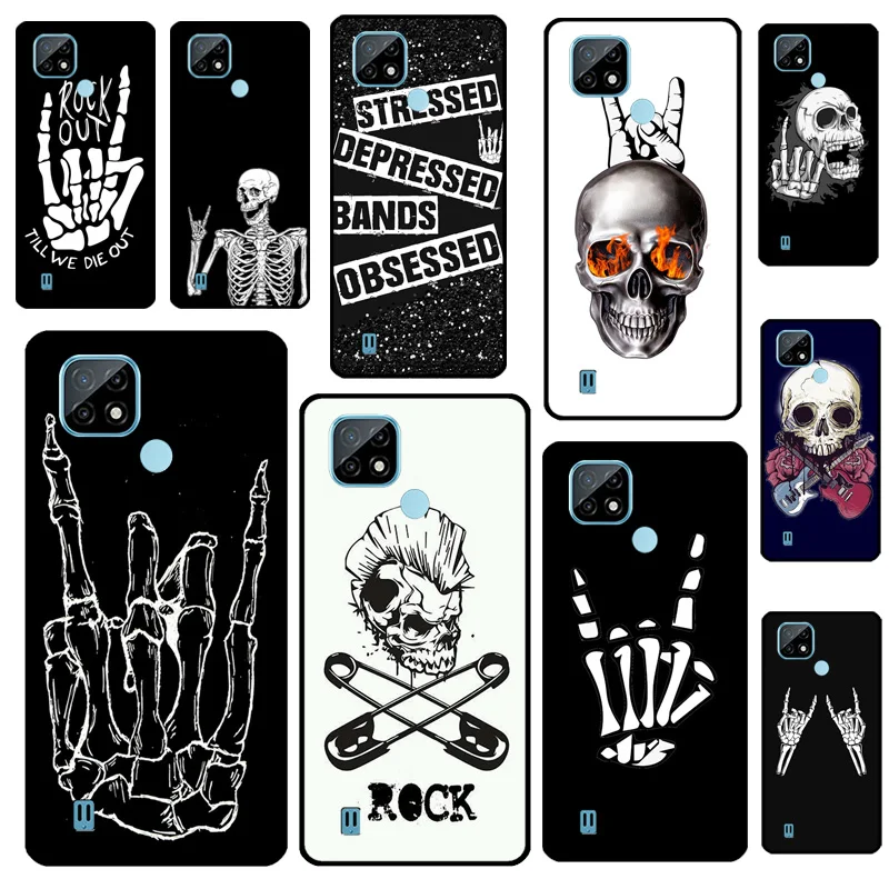 Rock Roll Skull Skeleton hands For OnePlus 9 Pro 9R 8T 9RT Nord 2 Case Cover For Realme GT Neo 2 7 8 Pro 8i C21 GT Master