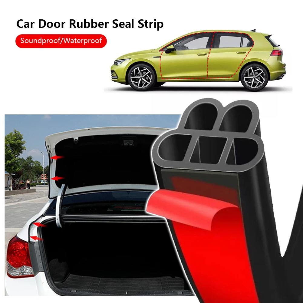 

5/10/16M Car Door Weatherstrip Rubber Seal Strip 2-Layer Waterproof Noise Insulation Protector Strip Sealing for Door Hood Trunk