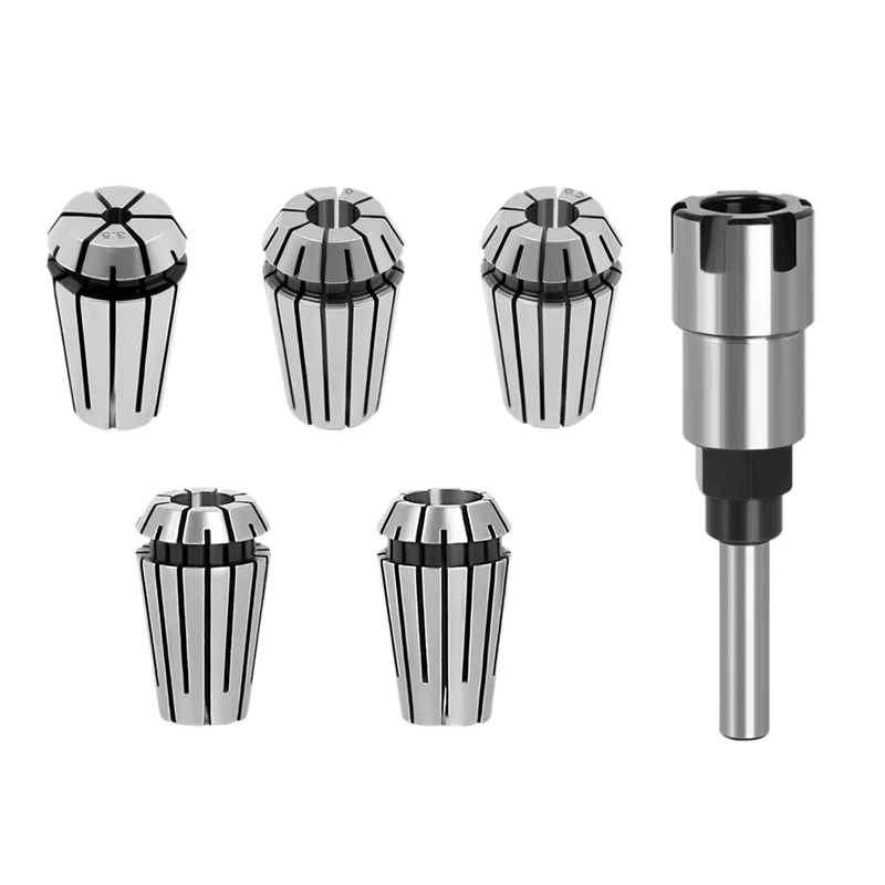 

1/4 Inch Shank ER16 Router Collet Adapter Extension Chuck Rod Engraving Machine Extension Rod With Spring Collet Set