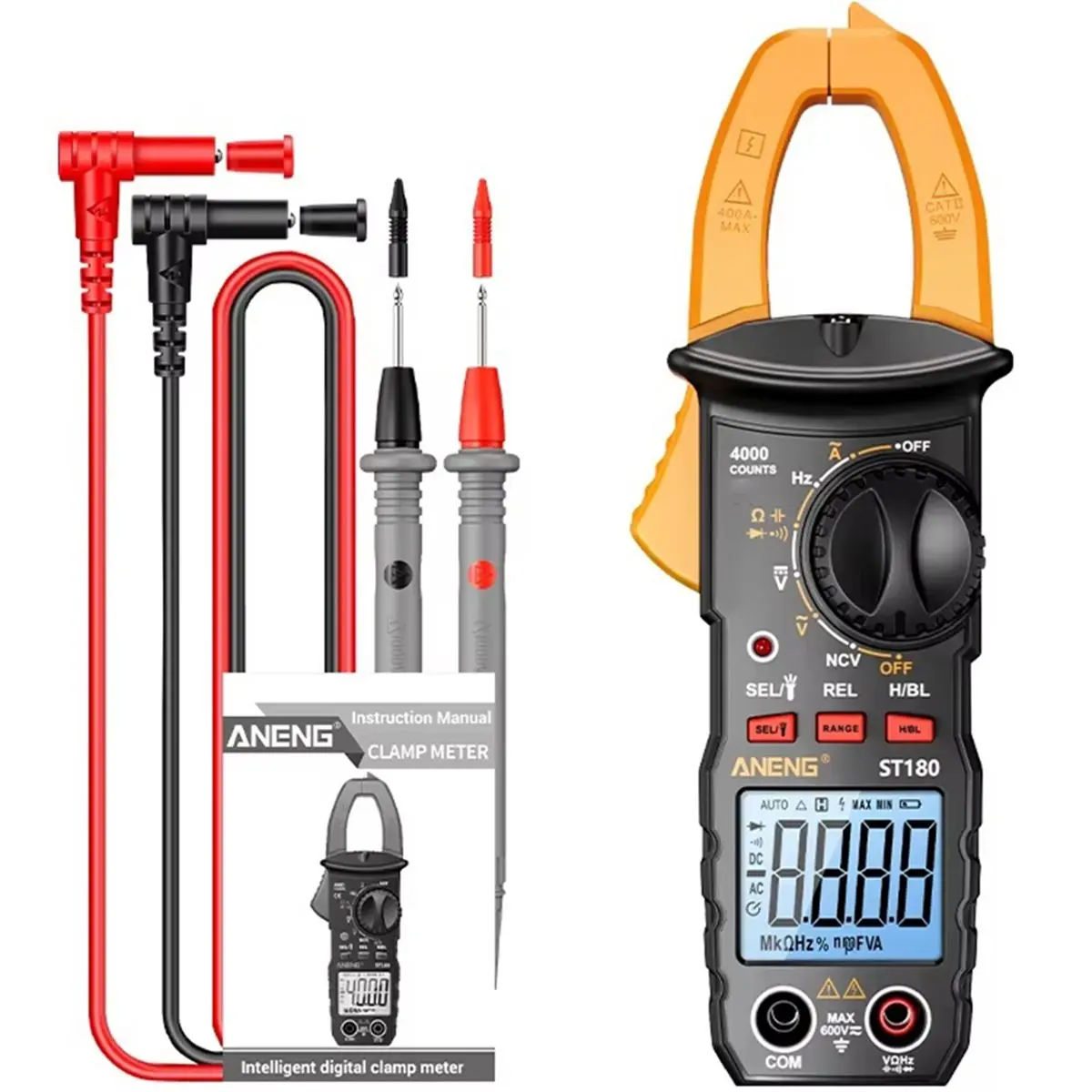 DT38 ANENG Car Repair Clamp Meter 400A AC Current Test ST180 4000 Counts Alternator Output Tester Home DIY Amp Meter C
