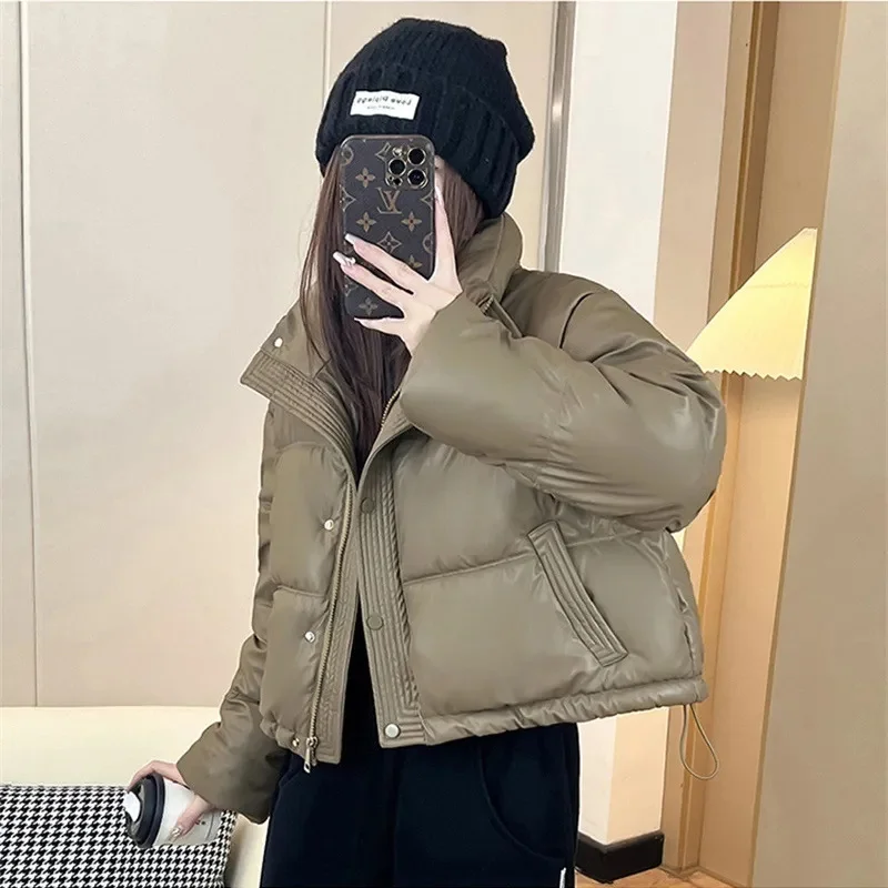 Women\'s Jacket 2024 New Korean Version Stand Collar Short Cotton-padded Jacket Thicken Warm Parkas Winter Jackets for Puffer Coa