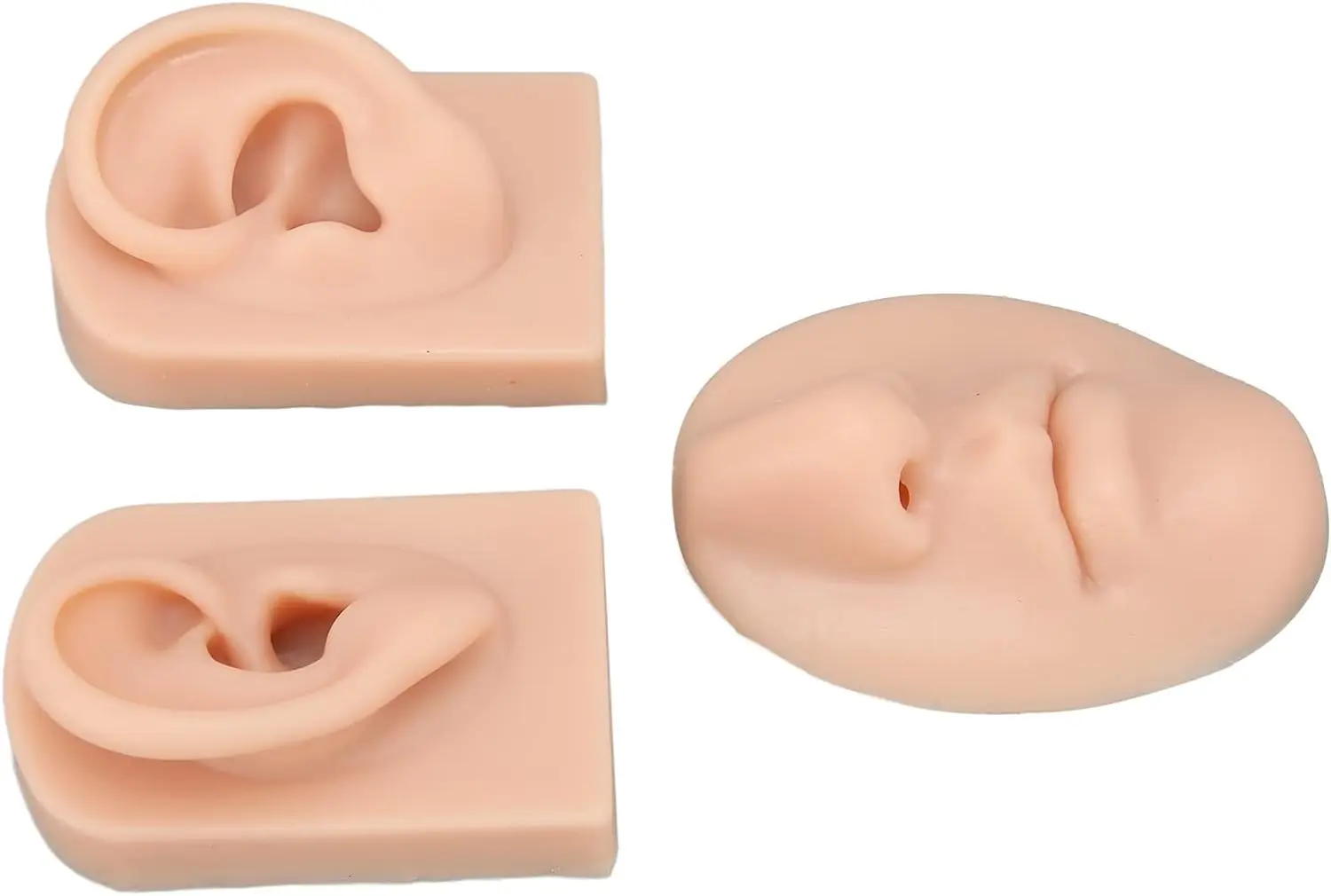 3D Silicone Nose, Mouth and Ear Model Soft Silicone Flexible Human Nose and Ear Acupuncture Teaching Display Tools Jewelry