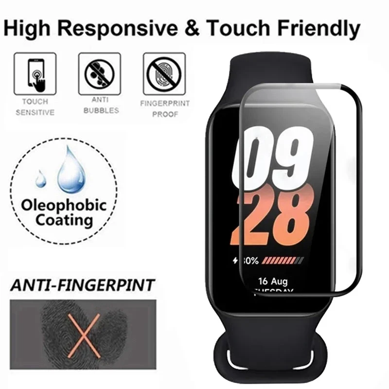 1-3Pcs Protective Glass For Xiaomi Smart Band 8 Active Smart Watchband Screen Protector Film For Xiaomi Mi Band8 Active Glass