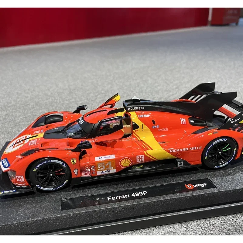 Auf Lager bburago 1:18 1:24 1:43 ferrari 499p lmh #51 #50 ferrari Modell 24h le mans Champion Ferrari Modell Back farbe Geschenk