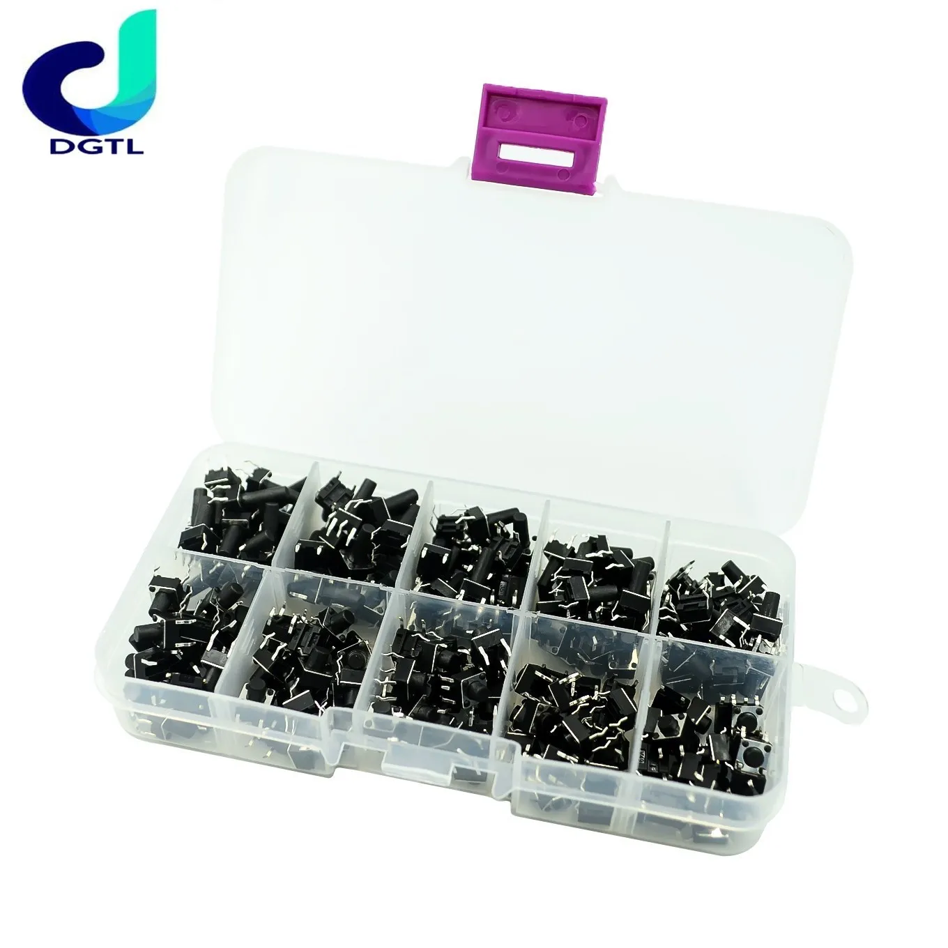 

10 models 200pcs 6*6 Tact Switch Tactile Push Button Switch Kit, Height: 4.3MM~13MM DIP 4P micro switch 6x6 Key switch