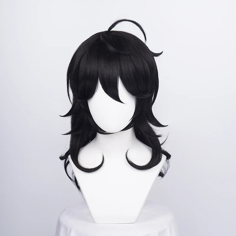 Ensemble Stars Sakuma Rei Short Black Cosplay Wig Halloween Party Heat Resistant Hair Cosplay Costume Wigs + Free Wig Cap