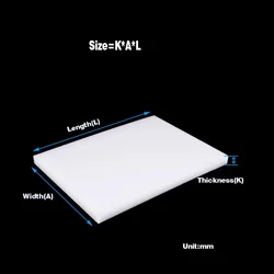 두께 0.5-18mm, 백색 PP 보드, 식품 등급 플라스틱 하드 보드/폴리에틸렌 보드 100x100 100x200 150x150 200x200 250x250mm