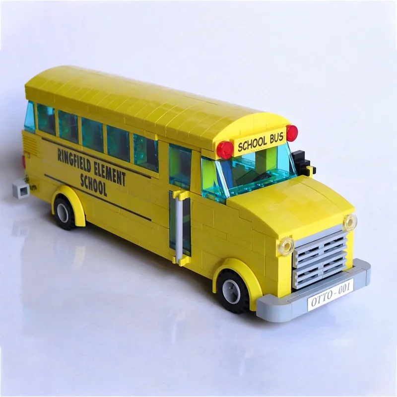City Car Model MOC Building Bricks City School Bus Modular Technology Assemble Children Toys Suit Gifts Holiday