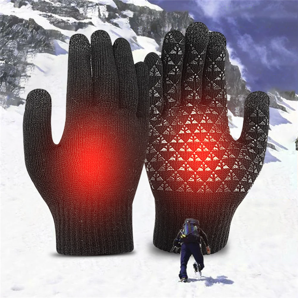 

Electric Heated Gloves Touch Screen Outdoor Riding Skiing Mitten USB Heated Gloves for Backpacking Mountaineering (no battery)