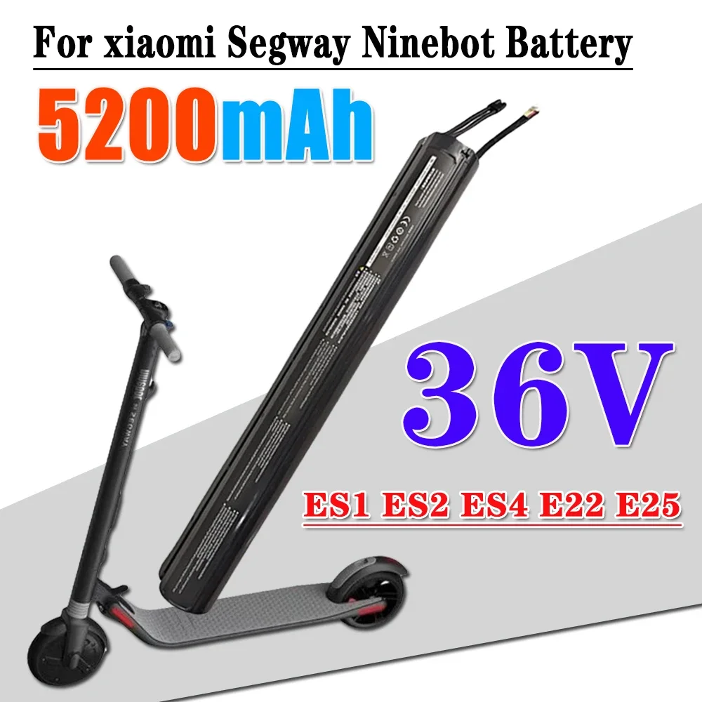 36V 5200mAh wiederaufladbarer Lithium-Ionen-Akku, für Ninebot Scooter ES1 ES2 ES3 ES4 Smart Elektroroller-Akku