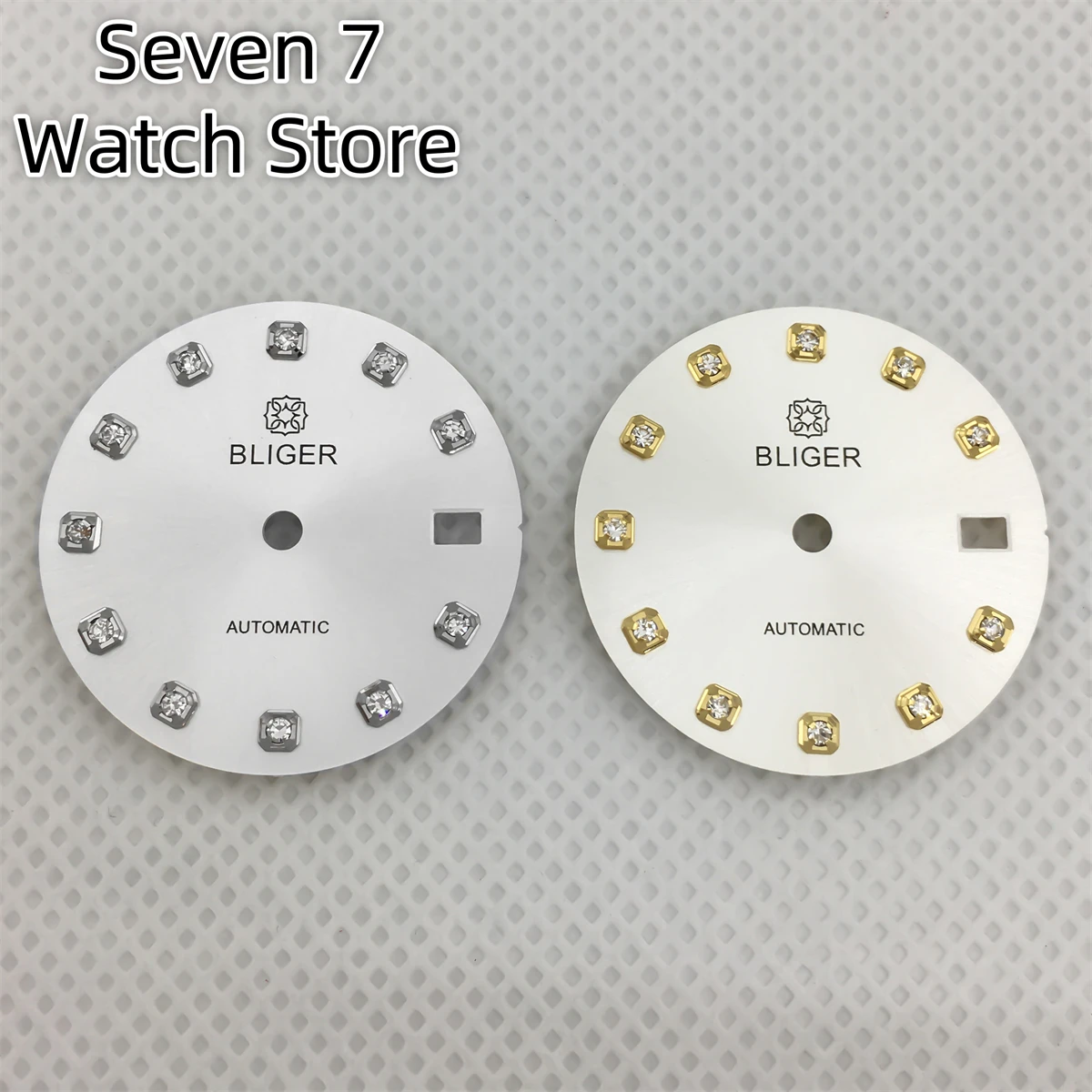 ساعة 20.5 ملم بمينا أمة الله أزرق/أبيض/أسود/أخضر مؤشر الماس مناسب لحركة NH05 الأوتوماتيكية 26 ملم أجزاء ساعة نسائية