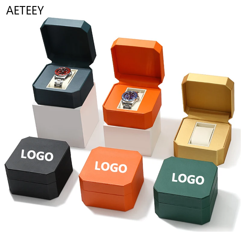 Fashionable Flip Cover Octagonal Box Watch Case Organizer Provide Free Personalized Customized Logo Services Display Watch Box