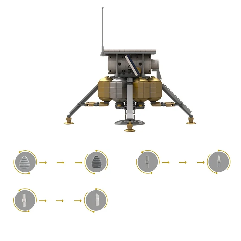 MOC Space Shuttle Launch Center Lunar Lander Outpost Habitat Model Building Blocks Rocket Construction Bricks Construction Toys view 6