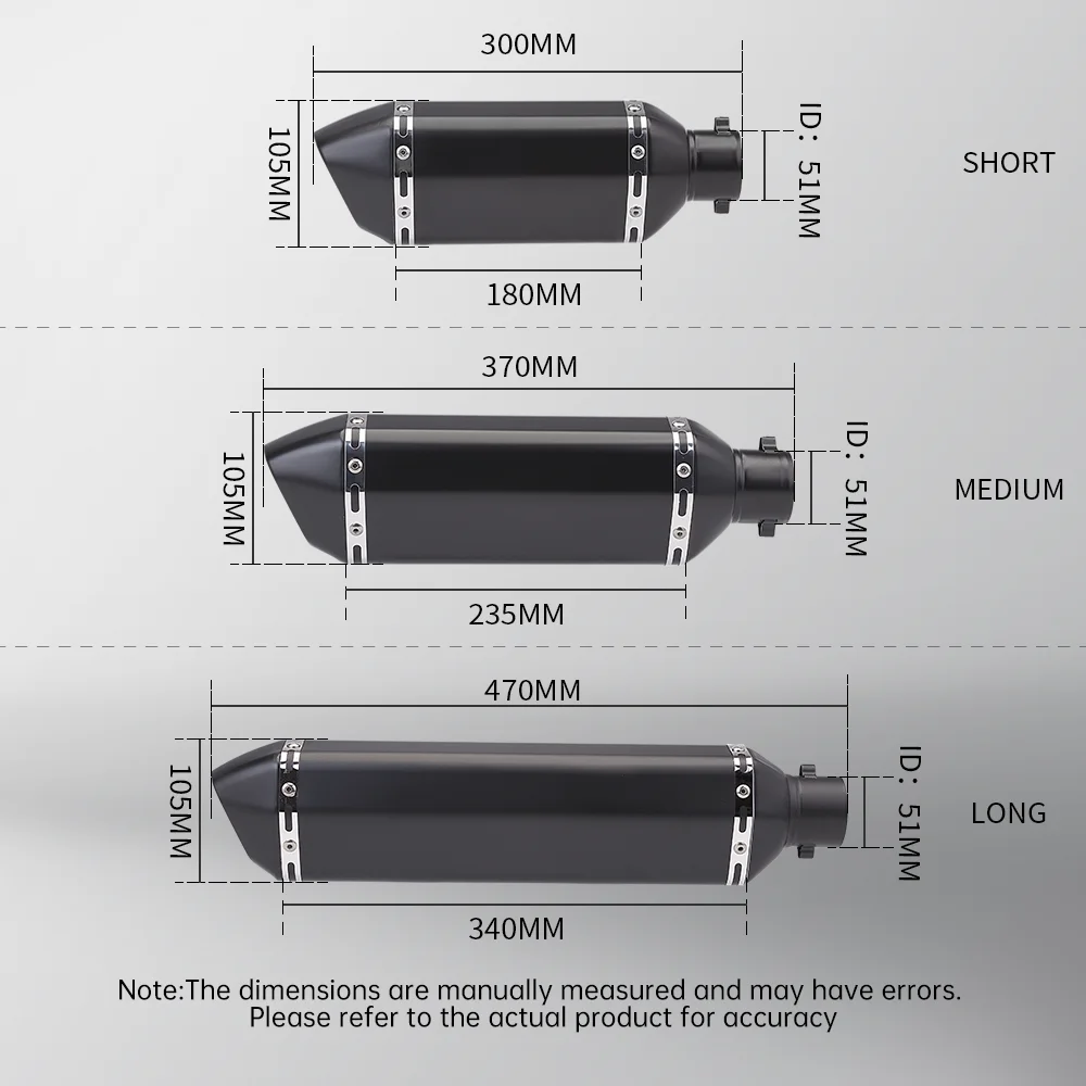 

Universal Escape Moto Motorcross Exhaust Motorcycle Pipe Muffler Bicycle For CBR650F CBR300 nmax155 Z400 Z900 pcx125 R3 R6 370MM