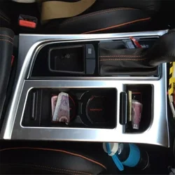 WELKINRY For Hyundai Sonata LF 7th Gen 2014-2019 Car Stick Gear Shift Level Table Base Water Bottle Holder Storage Box Trim