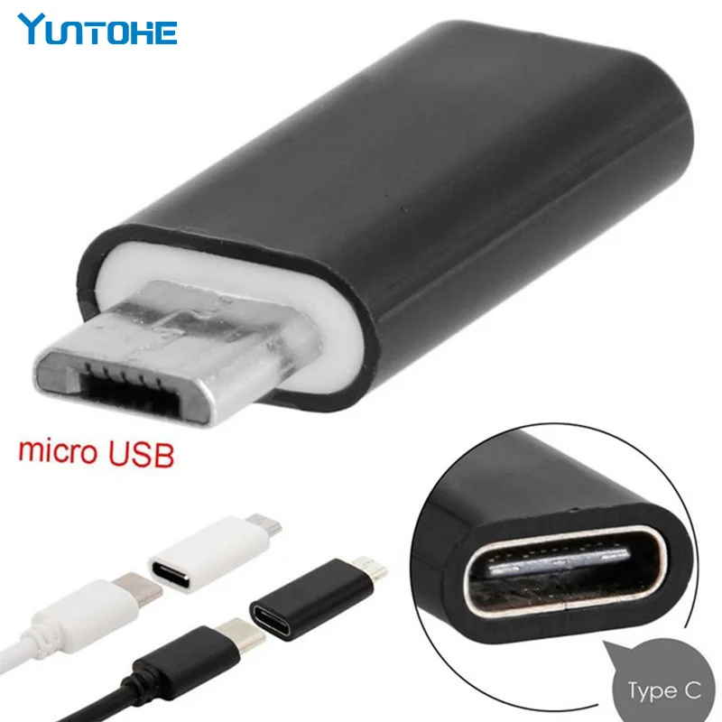 

100pcs/lot High Quality Micro USB Male 5 Pin to USB 3.1 Type C Female Connector Data Adapter Converter Black White