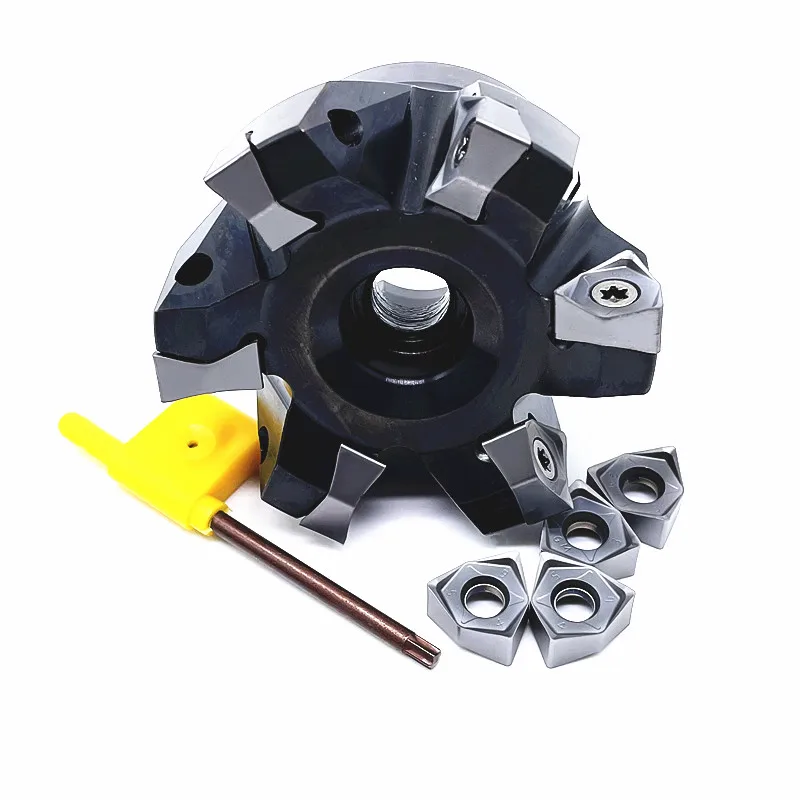 MFWN900 50R 63R 80R MFWN900 100R 90°double-sided hexagonal plane heavy cutting milling cutter disk with WNMU080608 milling blade