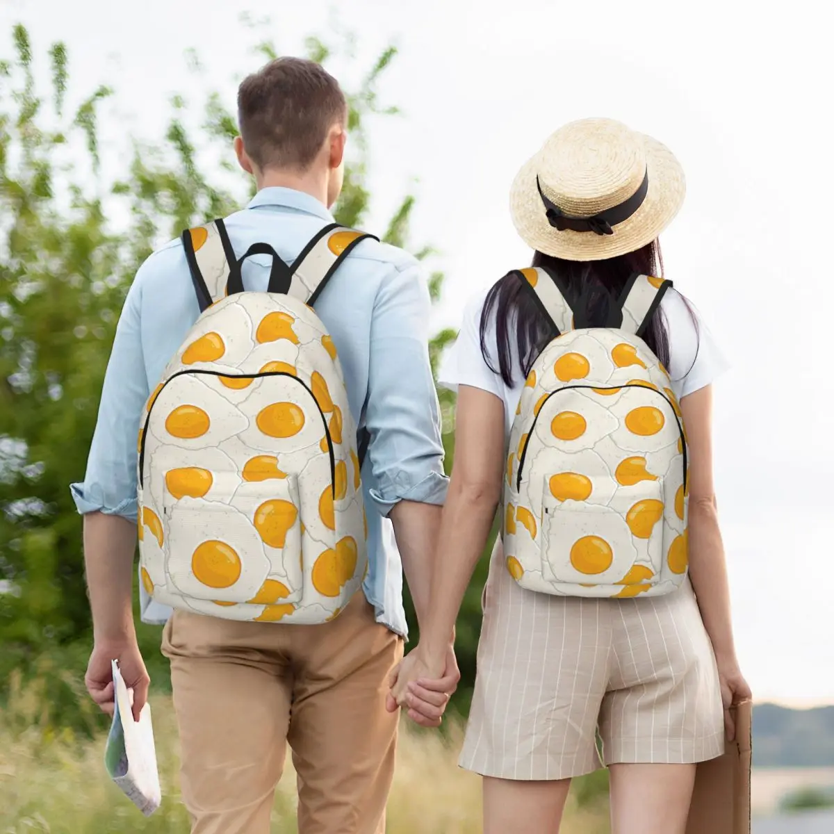 Extra Eggs Backpack Student BookBag Children School Bag Laptop Shoulder Bags for Men Women